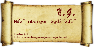 Nürnberger Győző névjegykártya